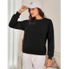 imageFlygo Womens Fleece Sherpa Lined Sweatshirt Crewneck Thermal Pullover Long Sleeve Winter Warm Thick Heavyweight TopsBlack