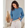 imageFlygo Womens Fleece Sherpa Lined Sweatshirt Crewneck Thermal Pullover Long Sleeve Winter Warm Thick Heavyweight TopsBlue