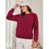 imageFlygo Womens Fleece Sherpa Lined Sweatshirt Crewneck Thermal Pullover Long Sleeve Winter Warm Thick Heavyweight TopsWine
