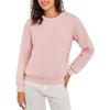 imageFlygo Womens Fleece Sherpa Lined Sweatshirt Crewneck Thermal Pullover Long Sleeve Winter Warm Thick Heavyweight TopsPink