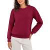 imageFlygo Womens Fleece Sherpa Lined Sweatshirt Crewneck Thermal Pullover Long Sleeve Winter Warm Thick Heavyweight TopsWine
