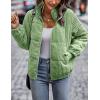imageFlygo Corduroy Puffer Jacket Women Quilted Jackets Lightweight Baggy Zip Spring Fall Jackets Coats 2024Bean Green