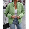 imageFlygo Corduroy Puffer Jacket Women Quilted Jackets Lightweight Baggy Zip Spring Fall Jackets Coats 2024Beangreen