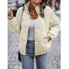 imageFlygo Corduroy Puffer Jacket Women Quilted Jackets Lightweight Baggy Zip Spring Fall Jackets Coats 2024Beige