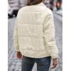 imageFlygo Corduroy Puffer Jacket Women Quilted Jackets Lightweight Baggy Zip Spring Fall Jackets Coats 2024Beige