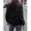 imageFlygo Corduroy Puffer Jacket Women Quilted Jackets Lightweight Baggy Zip Spring Fall Jackets Coats 2024Black