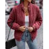imageFlygo Corduroy Puffer Jacket Women Quilted Jackets Lightweight Baggy Zip Spring Fall Jackets Coats 2024Burgundy