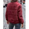 imageFlygo Corduroy Puffer Jacket Women Quilted Jackets Lightweight Baggy Zip Spring Fall Jackets Coats 2024Burgundy