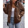 imageFlygo Corduroy Puffer Jacket Women Quilted Jackets Lightweight Baggy Zip Spring Fall Jackets Coats 2024Coffee