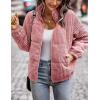 imageFlygo Corduroy Puffer Jacket Women Quilted Jackets Lightweight Baggy Zip Spring Fall Jackets Coats 2024Pink