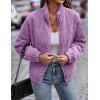 imageFlygo Corduroy Puffer Jacket Women Quilted Jackets Lightweight Baggy Zip Spring Fall Jackets Coats 2024Purple