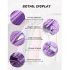 imageFlygo Corduroy Puffer Jacket Women Quilted Jackets Lightweight Baggy Zip Spring Fall Jackets Coats 2024Purple