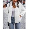 imageFlygo Corduroy Puffer Jacket Women Quilted Jackets Lightweight Baggy Zip Spring Fall Jackets Coats 2024White