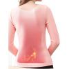 imageFlygo Thermal Underwear Tops for Women Fleece Lined Lace Thermal Shirts VNeckPink