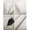 imageFlygo Women Faux Fur Coat Fluffy Long Sleeve Open Front Cropped Furry Jacket Shaggy 2025 Warm Winter Outwear with PocketsBeige