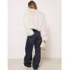 imageFlygo Women Faux Fur Coat Fluffy Long Sleeve Open Front Cropped Furry Jacket Shaggy 2025 Warm Winter Outwear with PocketsBeige