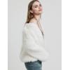 imageFlygo Women Faux Fur Coat Fluffy Long Sleeve Open Front Cropped Furry Jacket Shaggy 2025 Warm Winter Outwear with PocketsBeige