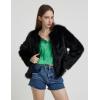 imageFlygo Women Faux Fur Coat Fluffy Long Sleeve Open Front Cropped Furry Jacket Shaggy 2025 Warm Winter Outwear with PocketsBlack