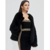 imageFlygo Women Faux Fur Coat Fluffy Long Sleeve Open Front Cropped Furry Jacket Shaggy 2025 Warm Winter Outwear with PocketsBlack