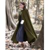 imageFlygo Women Wool Blend Hooded Cape Fall Winter Cloak with Hood Windproof Poncho Maxi CoatArmy Green