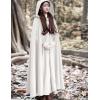 imageFlygo Women Wool Blend Hooded Cape Fall Winter Cloak with Hood Windproof Poncho Maxi CoatBeige
