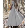 imageFlygo Women Wool Blend Hooded Cape Fall Winter Cloak with Hood Windproof Poncho Maxi CoatGrey