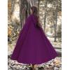 imageFlygo Women Wool Blend Hooded Cape Fall Winter Cloak with Hood Windproof Poncho Maxi CoatPurple