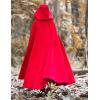 imageFlygo Women Wool Blend Hooded Cape Fall Winter Cloak with Hood Windproof Poncho Maxi CoatRed