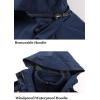 imageFlygo Womens 3 in 1 Fleece Lined Rain Jacket Windproof Waterproof ParkasBlack