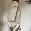 imageFlygo Womens Baggy Cargo Pants Streetwear Hip Hop Joggers Sweatpants Drawstring Wide Leg Cinch TrousersApricot