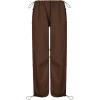 imageFlygo Womens Baggy Cargo Pants Streetwear Hip Hop Joggers Sweatpants Drawstring Wide Leg Cinch TrousersBrown