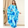 imageFlygo Womens Batwing Tie Dye Printed Long Sleeve Oversized Maxi Dress Sleep LoungewearTie Dye BlueOne Size