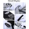 imageFlygo Womens Cropped Varsity Jacket Baseball Jacket Colorblock Letter Print Y2k Button Down Bomber UniformGrey