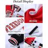 imageFlygo Womens Cropped Varsity Jacket Baseball Jacket Colorblock Letter Print Y2k Button Down Bomber UniformRed
