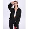 imageFlygo Womens Cropped Zip Up Hoodie Long Sleeve Drop Shoulder Sweatshirts Casual Ribbed Hem Workout Top Jacket with PocketsBlack
