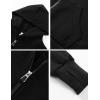 imageFlygo Womens Cropped Zip Up Hoodie Long Sleeve Drop Shoulder Sweatshirts Casual Ribbed Hem Workout Top Jacket with PocketsBlack