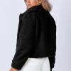 imageFlygo Womens Cropped Zip Up Lapel Shaggy Teddy Fleece Jacket Faux Fur CoatBlack
