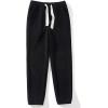 imageFlygo Womens Fleece Lined Sweatpants Corduroy Cinch Bottom Joggers Winter PantsBlack
