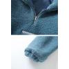 imageFlygo Womens Half Zip Shaggy Faux Shearling Fleece Sweatshirt Crop Pullover TopsWhite