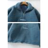 imageFlygo Womens Half Zip Shaggy Faux Shearling Fleece Sweatshirt Crop Pullover TopsWhite