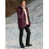 imageFlygo Womens Hooded Quilted Puffer Jacket MidLength Padded Warm Winter Heavyweight Coat OuterwearBurgundy