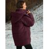 imageFlygo Womens Hooded Quilted Puffer Jacket MidLength Padded Warm Winter Heavyweight Coat OuterwearBurgundy