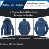imageFlygo Womens Outdoor 3 In 1 Windproof Waterproof JacketBlue