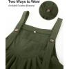 imageFlygo Womens Overalls Loose Fit Cotton Linen Bib Overall Wide Leg Jumpsuit Rompers with PocketsArmy Green