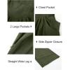 imageFlygo Womens Overalls Loose Fit Cotton Linen Bib Overall Wide Leg Jumpsuit Rompers with PocketsArmy Green