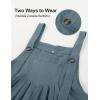 imageFlygo Womens Overalls Loose Fit Cotton Linen Bib Overall Wide Leg Jumpsuit Rompers with PocketsBlue Grey
