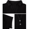 imageFlygo Womens Sexy V Neck Short Sleeve Collared Ribbed Tee Crop Top Golf Polo ShirtGrey