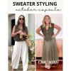 imageFlygo Womens Sleeveless Sweater Vest 2025 Fall Sweaters Loose Crop Knit Top Chunky Crochet Button Cardigan SweatersArmy