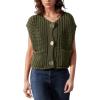 imageFlygo Womens Sleeveless Sweater Vest 2025 Fall Sweaters Loose Crop Knit Top Chunky Crochet Button Cardigan SweatersArmy