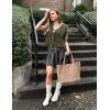 imageFlygo Womens Sleeveless Sweater Vest 2025 Fall Sweaters Loose Crop Knit Top Chunky Crochet Button Cardigan SweatersArmy